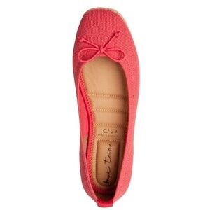 Me Too Kenzie Espadrille Rope Mesh Ballet Flats Round Toe Bow Detail Coral Color